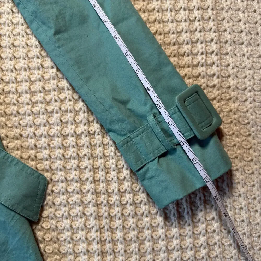 LC Lauren Conrad Seafoam Green Trench Coat Floral Lining Size 4 - Picture 9 of 14